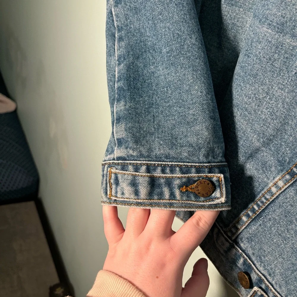 Lucky Star Vintage Denim Jean Vest with Frayed Hems Size L Large - Picture 11 of 14